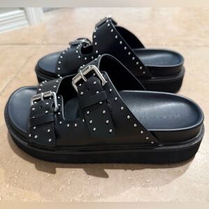 Black Studded Sandals
